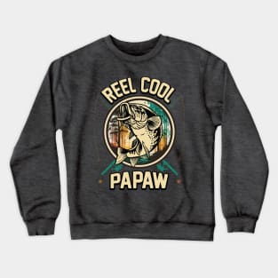 Reel Cool Papaw Fishing Gift Crewneck Sweatshirt